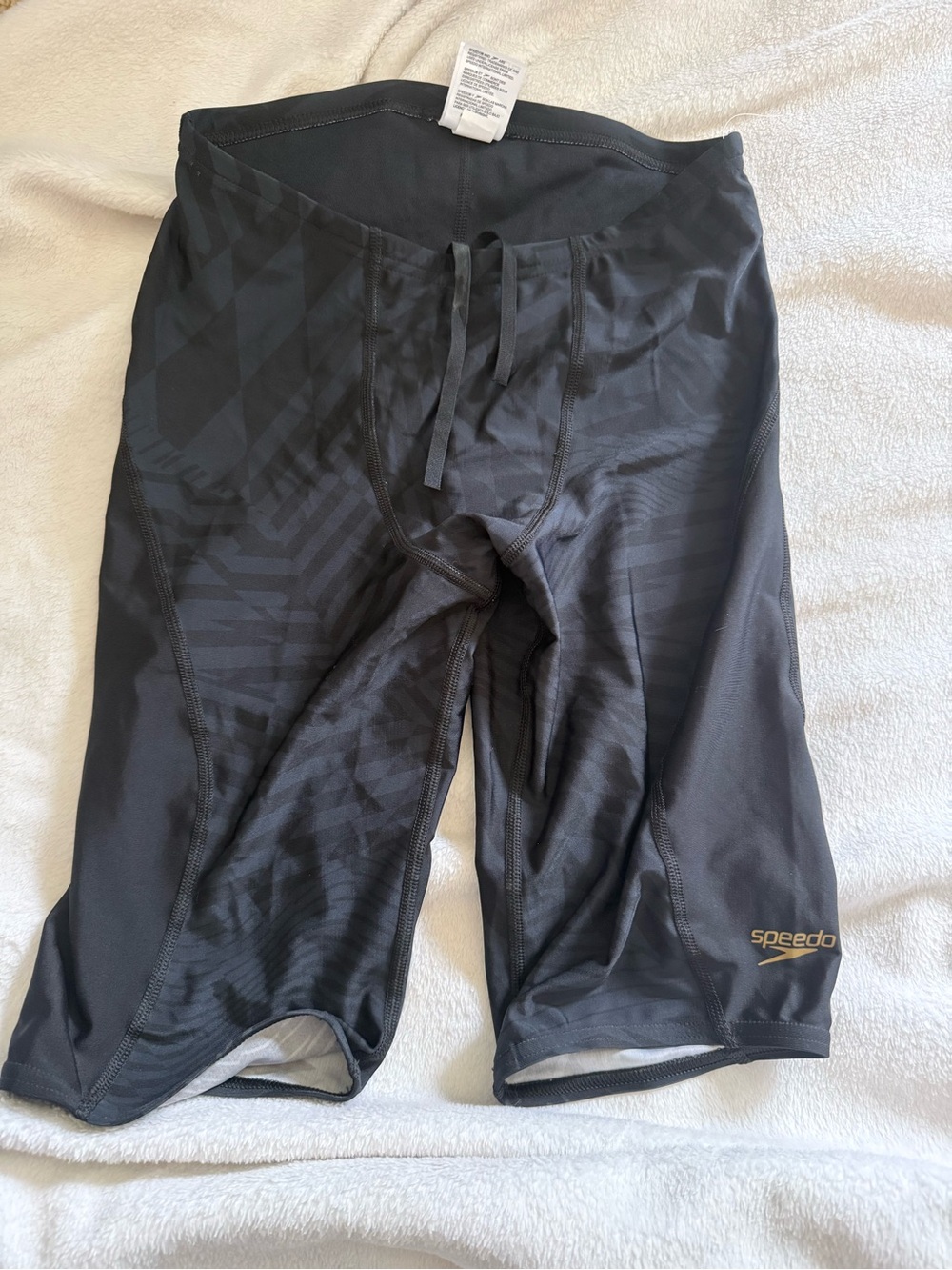 Speedo Black Geometric Jammer Swim Shorts